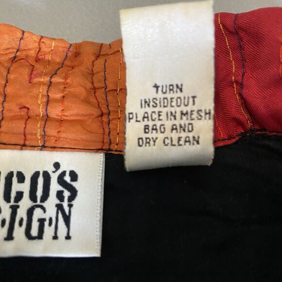 Vintage CHICOS Silk Shacket Patchwork Metallic Button Long Sleeve Womens 0 S Red - Picture 10 of 10